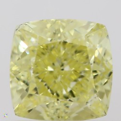 Diament o barwie fantazyjnej szlif poduszkowy modyfikowany, 0.9ct, VVS1, Fancy  Yellow, GIA 1259677545