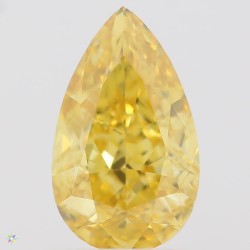 Diament o barwie fantazyjnej szlif gruszkowy, 0.6ct, VS2, Fancy Vivid Orangey Yellow, GIA 6282905589
