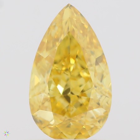 Diament o barwie fantazyjnej szlif gruszkowy, 0.6ct, VS2, Fancy Vivid Orangey Yellow, GIA 6282905589