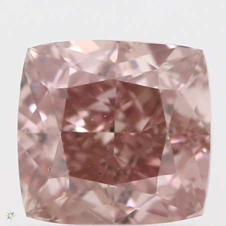 Diament o barwie fantazyjnej szlif poduszkowy modyfikowany, 0.51ct, VS2, Fancy Orangey Pink, GIA 5221382167