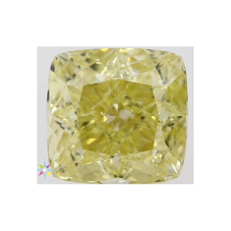 Diament o barwie fantazyjnej szlif poduszkowy brylantowy, 1.01ct, VVS1, Fancy Intense  Yellow, GIA 2218013383