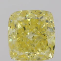 Diament o barwie fantazyjnej szlif poduszkowy modyfikowany, 1ct, SI2, Fancy Intense  Yellow, GIA 1333044879
