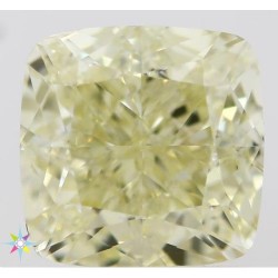 Diament o barwie fantazyjnej szlif poduszkowy brylantowy, 1.5ct, VS2, Fancy Light  Yellow, GIA 6211745140