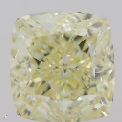 Diament o barwie fantazyjnej szlif poduszkowy brylantowy, 2ct, SI1, Fancy Light  Yellow, GIA 6311085736