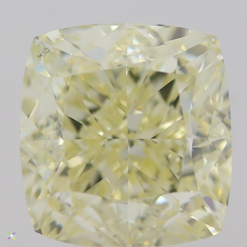 Diament o barwie fantazyjnej szlif poduszkowy brylantowy, 2ct, SI1, Fancy Light  Yellow, GIA 6311085736