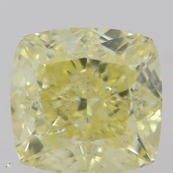 Diament o barwie fantazyjnej szlif poduszkowy brylantowy, 1.3ct, SI2, Fancy Yellow, GIA 7301988054