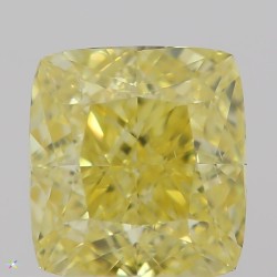 Diament o barwie fantazyjnej szlif poduszkowy brylantowy, 0.45ct, SI1, Fancy Intense  Yellow, GIA 2316746132