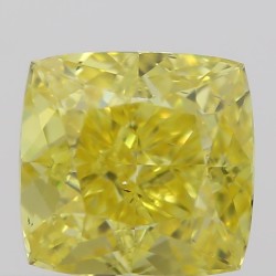 Diament o barwie fantazyjnej szlif poduszkowy brylantowy, 0.45ct, SI1, Fancy Vivid  Yellow, GIA 5211379131