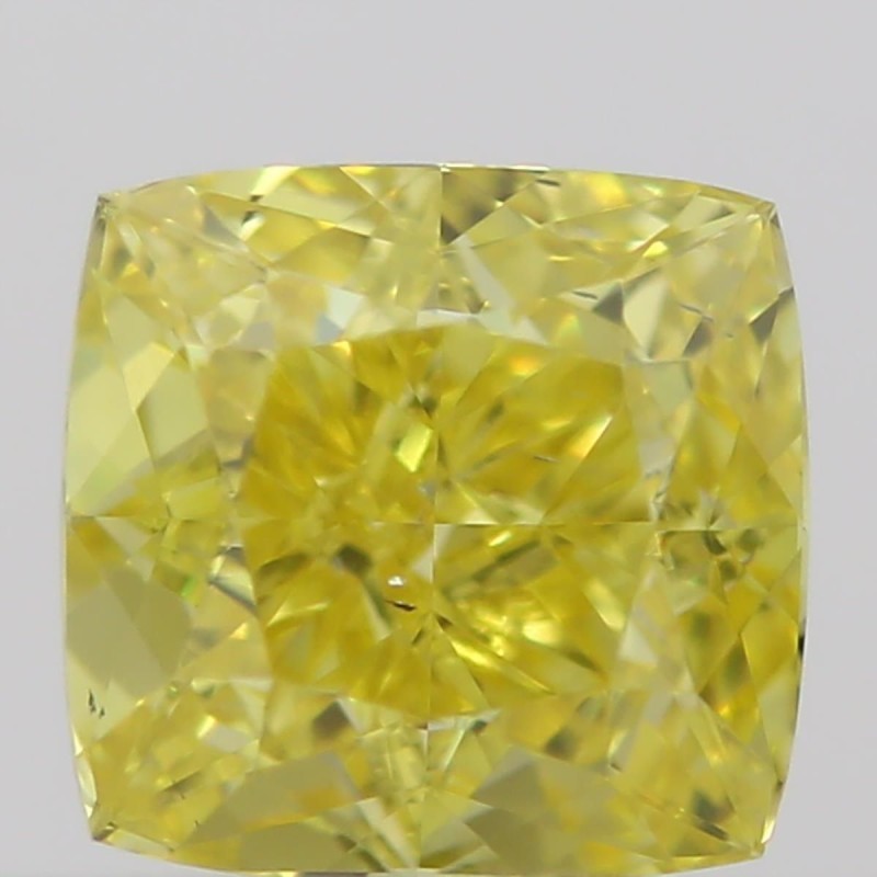 Diament o barwie fantazyjnej szlif poduszkowy brylantowy, 0.45ct, SI1, Fancy Vivid  Yellow, GIA 5211379131