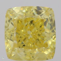 Diament o barwie fantazyjnej szlif poduszkowy brylantowy, 1ct, SI2, Fancy Vivid  Yellow, GIA 2316298988