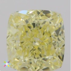 Diament o barwie fantazyjnej szlif poduszkowy brylantowy, 0.5ct, VVS2, Fancy  Yellow, GIA 7322157096