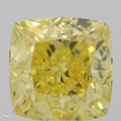 Diament o barwie fantazyjnej szlif poduszkowy brylantowy, 1ct, VS2, Fancy Vivid  Yellow, GIA 7311298891