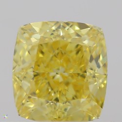 Diament o barwie fantazyjnej szlif poduszkowy brylantowy, 0.45ct, VS1, Fancy Vivid  Yellow, GIA 2317746763