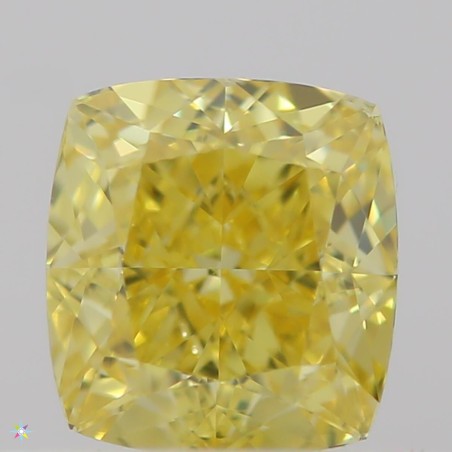Diament o barwie fantazyjnej szlif poduszkowy brylantowy, 0.45ct, VS1, Fancy Vivid  Yellow, GIA 2317746763
