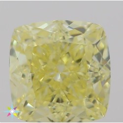 Diament o barwie fantazyjnej szlif poduszkowy brylantowy, 0.53ct, VS2, Fancy  Yellow, GIA 2324156831