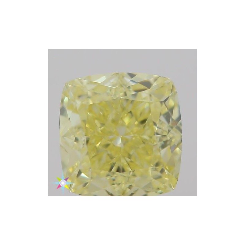Diament o barwie fantazyjnej szlif poduszkowy brylantowy, 0.53ct, VS2, Fancy  Yellow, GIA 2324156831
