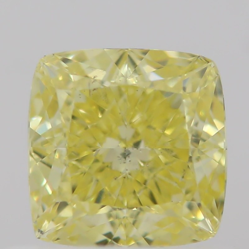 Diament o barwie fantazyjnej szlif poduszkowy brylantowy, 0.6ct, SI2, Fancy Intense  Yellow, GIA 7323429666