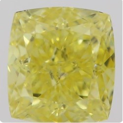 Diament o barwie fantazyjnej szlif poduszkowy brylantowy, 0.5ct, SI2, Fancy Intense  Yellow, GIA 2215654054