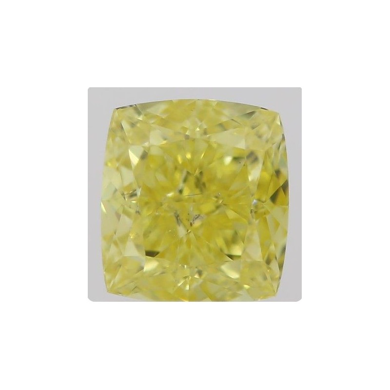Diament o barwie fantazyjnej szlif poduszkowy brylantowy, 0.5ct, SI2, Fancy Intense  Yellow, GIA 2215654054