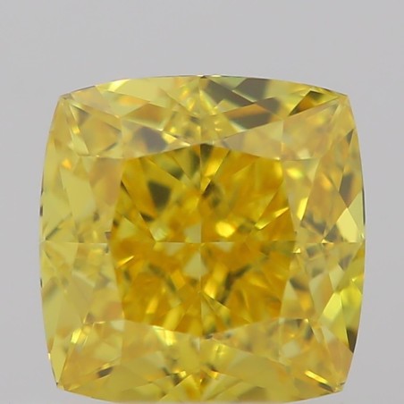 Diament o barwie fantazyjnej szlif poduszkowy brylantowy, 0.52ct, VVS1, Fancy Vivid Orangey Yellow, GIA 2327271474