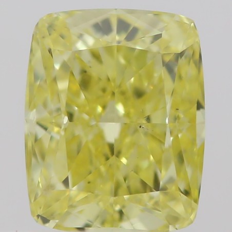 Diament o barwie fantazyjnej szlif poduszkowy brylantowy, 0.5ct, SI1, Fancy Intense  Yellow, GIA 2211291797
