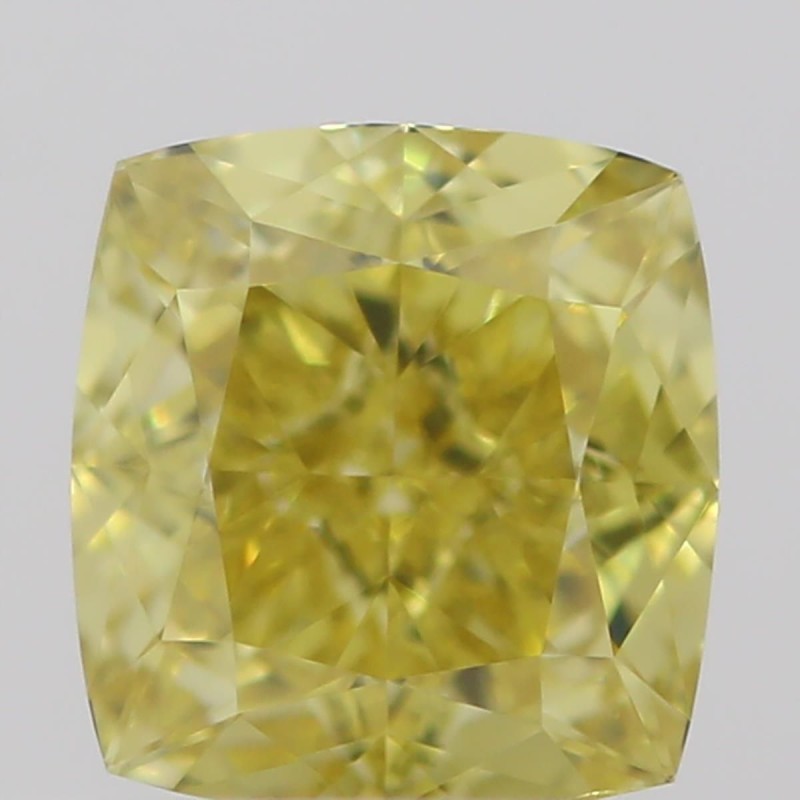 Diament o barwie fantazyjnej szlif poduszkowy brylantowy, 0.45ct, VVS2, Fancy Intense  Yellow, GIA 2213378796