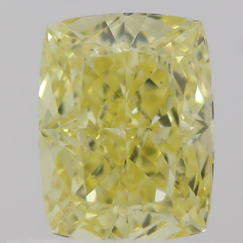 Diament o barwie fantazyjnej szlif poduszkowy brylantowy, 0.6ct, SI1, Fancy Intense  Yellow, GIA 2324271138