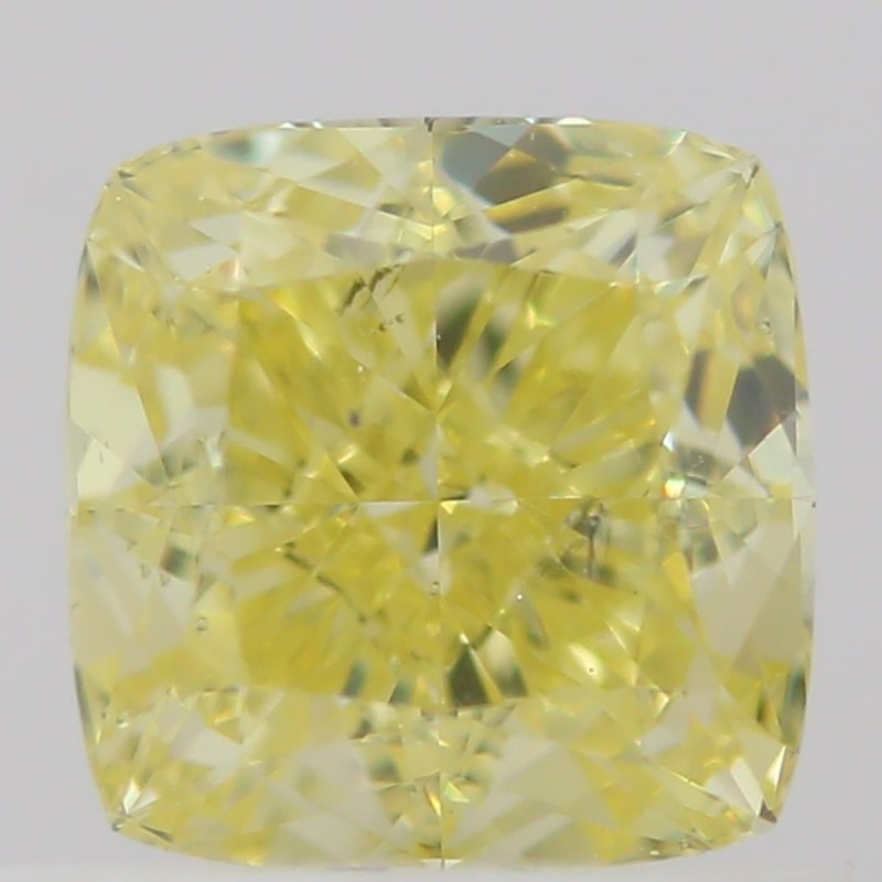Diament o barwie fantazyjnej szlif poduszkowy brylantowy, 0.6ct, SI2, Fancy Intense  Yellow, GIA 6322430682
