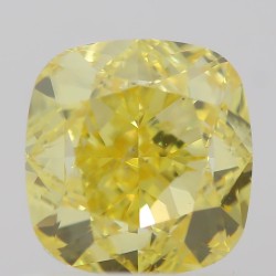 Diament o barwie fantazyjnej szlif poduszkowy brylantowy, 1ct, SI1, Fancy Vivid  Yellow, GIA 1327430128