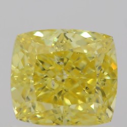 Diament o barwie fantazyjnej szlif poduszkowy brylantowy, 0.6ct, SI2, Fancy Vivid  Yellow, GIA 6325428657