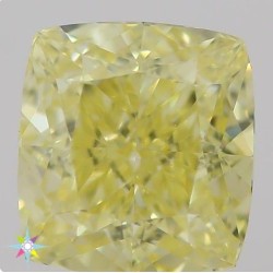 Diament o barwie fantazyjnej szlif poduszkowy brylantowy, 0.51ct, VVS1, Fancy Intense Yellow, GIA 5323270579