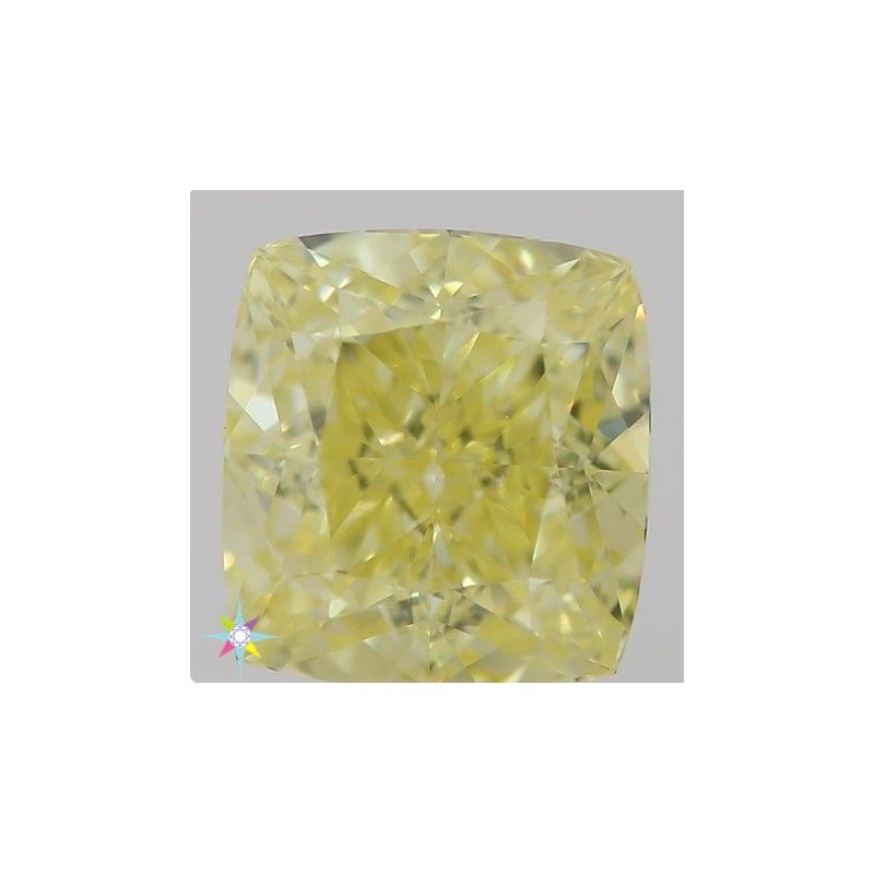 Diament o barwie fantazyjnej szlif poduszkowy brylantowy, 0.51ct, VVS1, Fancy Intense Yellow, GIA 5323270579