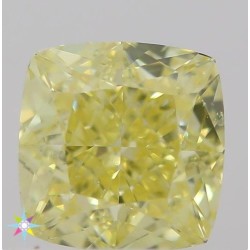 Diament o barwie fantazyjnej szlif poduszkowy brylantowy, 0.58ct, SI2, Fancy Intense  Yellow, GIA 6322269604