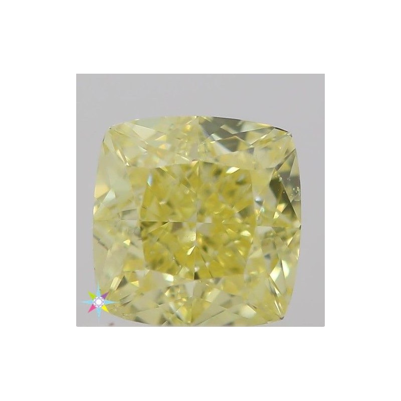 Diament o barwie fantazyjnej szlif poduszkowy brylantowy, 0.58ct, SI2, Fancy Intense  Yellow, GIA 6322269604