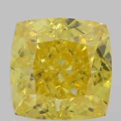 Diament o barwie fantazyjnej szlif poduszkowy brylantowy, 0.66ct, SI2, Fancy Vivid  Yellow, GIA 6321336509
