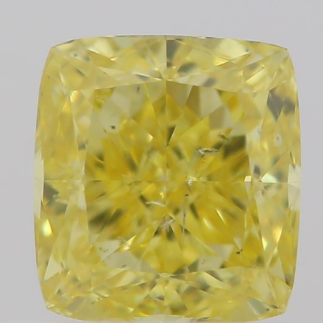 Diament o barwie fantazyjnej szlif poduszkowy brylantowy, 0.5ct, SI2, Fancy Vivid  Yellow, GIA 2346702194