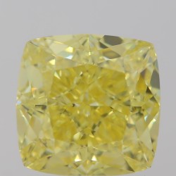 Diament o barwie fantazyjnej szlif poduszkowy modyfikowany, 1.73ct, SI1, Fancy Intense  Yellow, GIA 2338026796