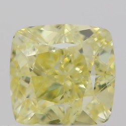 Diament o barwie fantazyjnej szlif poduszkowy brylantowy, 0.5ct, VVS2, Fancy  Yellow, GIA 5201991844