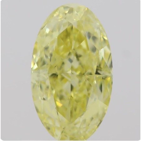 Diament o barwie fantazyjnej szlif owalny, 0.71ct, SI1, Fancy Intense Yellow, GIA 2211373718
