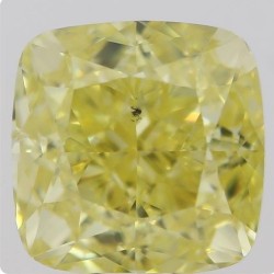 Diament o barwie fantazyjnej szlif poduszkowy brylantowy, 1ct, SI1, Fancy Intense  Yellow, GIA 6214373660