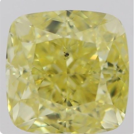 Diament o barwie fantazyjnej szlif poduszkowy brylantowy, 1ct, SI1, Fancy Intense  Yellow, GIA 6214373660