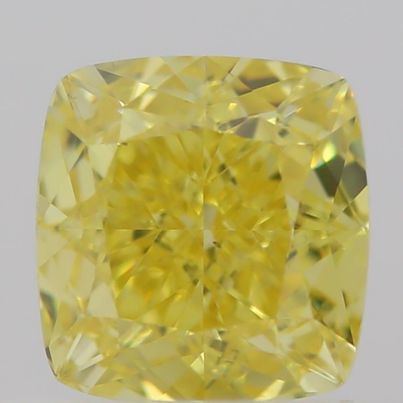 Diament o barwie fantazyjnej szlif poduszkowy brylantowy, 0.51ct, VS2, Fancy Vivid  Yellow, GIA 1347702219