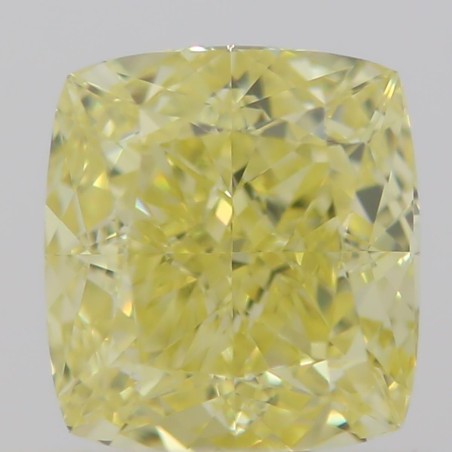Diament o barwie fantazyjnej szlif poduszkowy brylantowy, 0.59ct, VVS2, Fancy Intense Yellow, GIA 2334725328