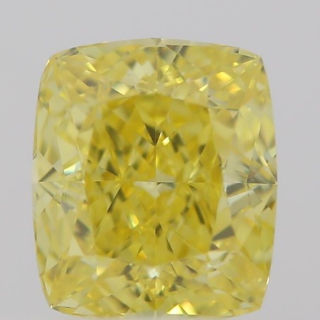 Diament o barwie fantazyjnej szlif poduszkowy brylantowy, 0.5ct, VVS2, Fancy Vivid Yellow, GIA 7332725119