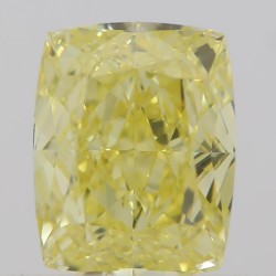Diament o barwie fantazyjnej szlif poduszkowy brylantowy, 0.55ct, VVS2, Fancy Intense Yellow, GIA 1338713752