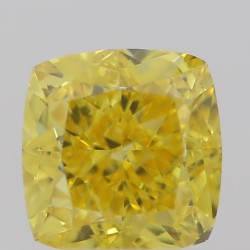 Diament o barwie fantazyjnej szlif poduszkowy brylantowy, 0.45ct, VS1, Fancy Vivid  Yellow, GIA 3345450616