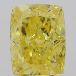 Diament o barwie fantazyjnej szlif poduszkowy brylantowy, 0.72ct, VVS2, Fancy Vivid  Yellow, GIA 1343450507