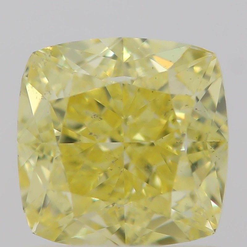 Diament o barwie fantazyjnej szlif poduszkowy brylantowy, 1ct, SI1, Fancy Intense  Yellow, GIA 2205839780