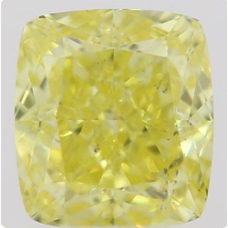 Diament o barwie fantazyjnej szlif poduszkowy brylantowy, 0.58ct, SI1, Fancy Intense  Yellow, GIA 1216373687