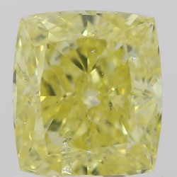 Diament o barwie fantazyjnej szlif poduszkowy brylantowy, 0.63ct, SI2, Fancy Intense  Yellow, GIA 2201991850